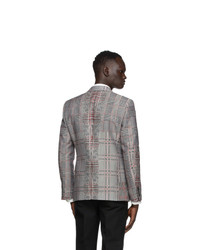 Alexander McQueen Black And Red Prince Of Wales Blazer