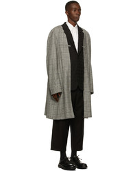 Comme Des Garcons Homme Plus Black White Wool Check Blazer Coat