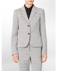 Calvin Klein Grey Mini Plaid Suit Jacket