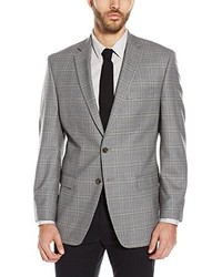 Calvin Klein Malik Regular Fit Two Button Notch Lapel Check Jacket Grey