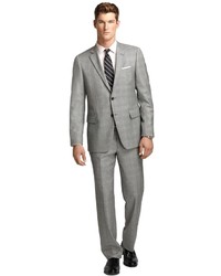 Brooks Brothers Fitzgerald Fit Black And White Plaid With Blue Deco 1818 Suit