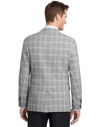 Brooks Brothers Fitzgerald Fit Grey Plaid With Blue Deco Sport Coat