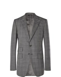 Tom Ford Grey Oconnor Slim Fit Prince Of Wales Checked Wool Suit Jacket