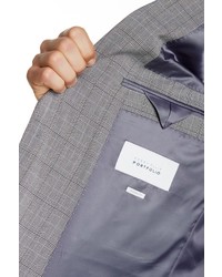 Perry Ellis Grey Plaid Two Button Notch Lapel Modern Fit Suit Separates Jacket