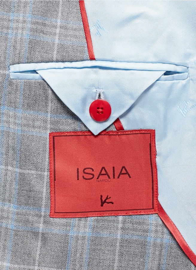 Isaia Tartan Wool Silk Blazer, $3,250 | Lane Crawford | Lookastic