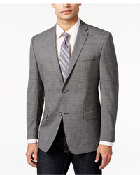 Andrew Marc Marc New York By Light Gray Plaid Slim Fit Sport Coat