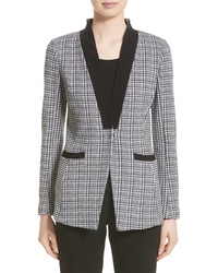 St. John Collection Mini Houndstooth Plaid Jacket
