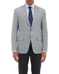 Isaia Plaid Two Button Sportcoat Grey