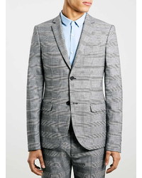Topman Prince Of Wales Check Ultra Skinny Suit Jacket