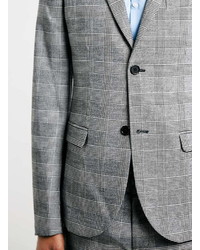Topman Prince Of Wales Check Ultra Skinny Suit Jacket