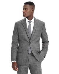 Banana Republic Standard Gray Plaid Wool Suit Jacket