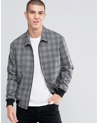 Grey Plaid Bomber Jackets for Men | Lookastic