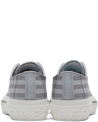 Burberry Gray Cotton Check Sneakers