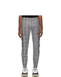 Juun.J Black And White Wool Check Cargo Pants