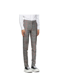 Alexander McQueen Black And White Prince Of Wales Jacquard Trousers