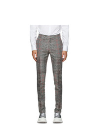 Alexander McQueen Black And White Prince Of Wales Jacquard Trousers