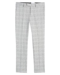 Topman Check Skinny Trousers In Grey At Nordstrom