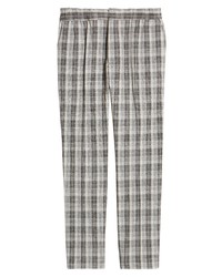 Topman Check Skinny Trousers In Navy At Nordstrom