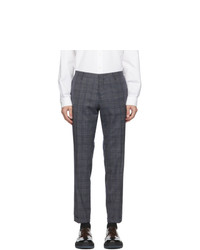 Paul Smith Grey And Navy Wool Slim Trousers
