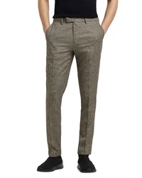 River Island Microcheck Skinny Suit Trousers In Light Brown At Nordstrom