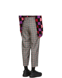 Comme Des Garcons Homme Plus Pink And Green Over Check Trousers