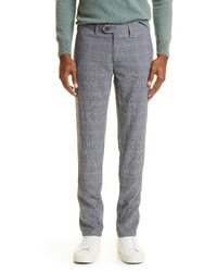 Canali Prince Of Wales Plaid Pants In Bluegrey At Nordstrom