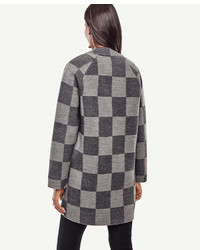 Ann Taylor Plaid Merino Wool Sweater Coat
