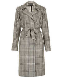Topshop Check Trench Coat