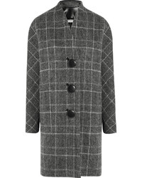 Balenciaga Checked Brushed Wool Blend Coat