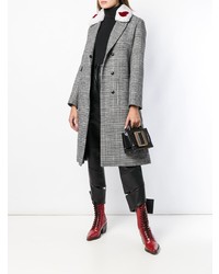 Ava Adore Checkered Fur Collar Coat