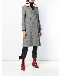 Ava Adore Checkered Fur Collar Coat