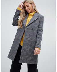 Forever New Longline Coat In Check