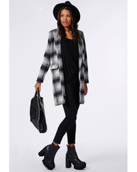 Missguided Checked Tailored Coat Grey