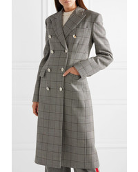 Calvin Klein 205W39nyc Prince Of Wales Checked Wool And Silk Blend Coat