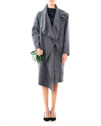 Lanvin Prince Of Wales Waterfall Front Coat