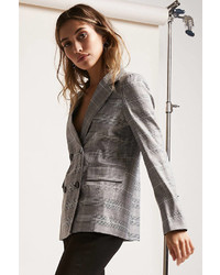 Forever 21 12x12 Plaid Double Breasted Blazer