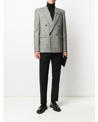 Saint Laurent Deconstructed Check Double Breasted Blazer