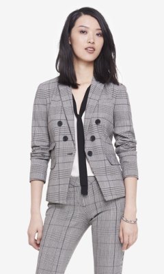 faux suede glen plaid jacket