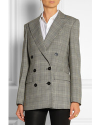 Stella McCartney Prince Of Wales Check Stretch Wool Double Breasted Blazer