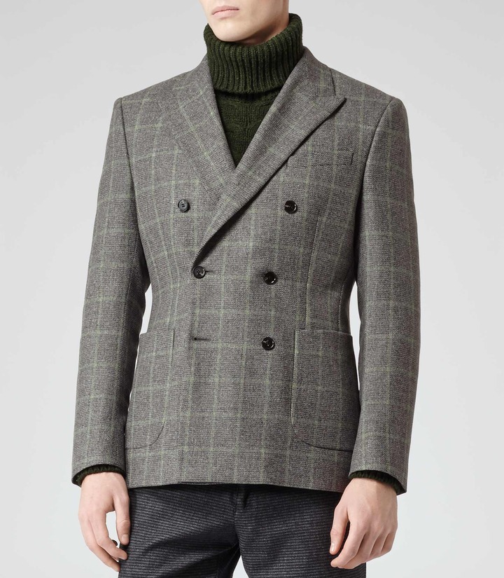 Reiss Derby Double Breasted Window Pane Blazer | Where to buy