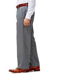 Haggar 1926 Originals Straight Fit Flat Front Grey Plaid Dress Pants