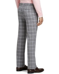 Brooks Brothers Fitzgerald Fit Plain Front Plaid Deco Dress Trousers