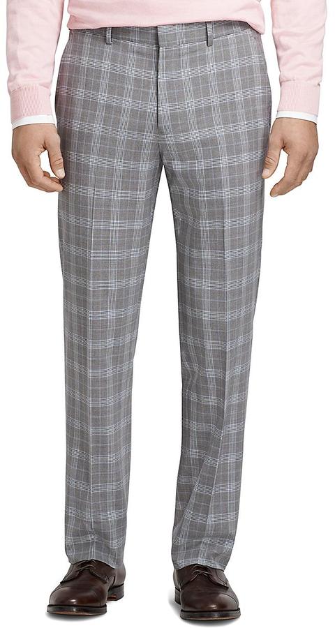 gray tartan trousers