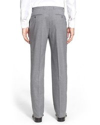 Santorelli Flat Front Check Wool Trousers