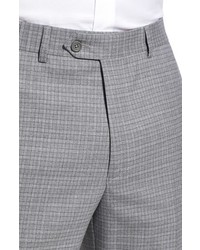 Santorelli Flat Front Check Wool Trousers