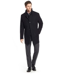 Santorelli Flat Front Check Wool Trousers