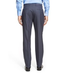 BOSS Flat Front Check Wool Trousers