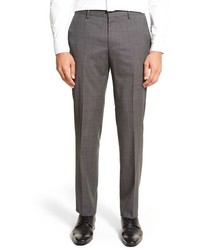 BOSS Flat Front Check Wool Trousers