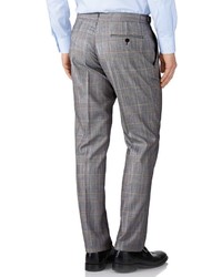 Charles Tyrwhitt Grey Check Slim Fit British Panama Luxury Suit Pants