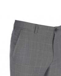 Paul Smith Grey Windowpane Check Wool Trousers